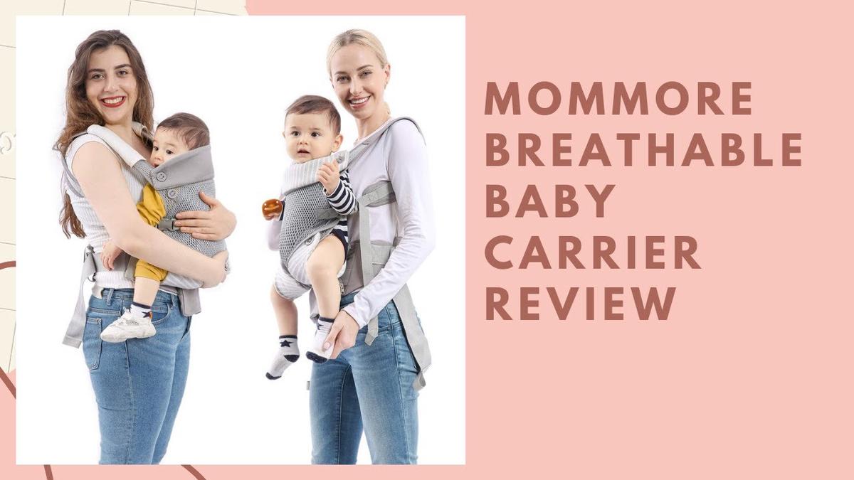 'Video thumbnail for mommore Breathable Baby Carrier Ergonomic Soft Carrier with Bibs, Detachable Small Pouch for Infant'