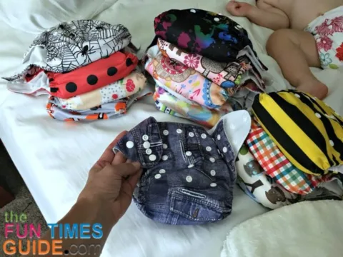 Some of the 'like new' used cloth diapers I purchased online.