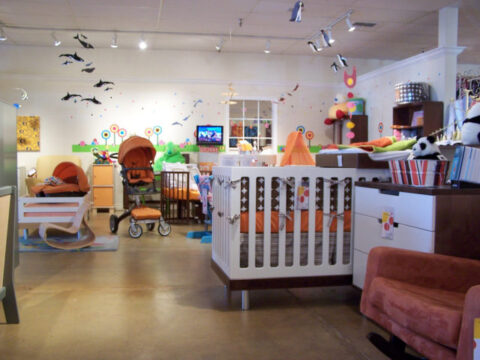 Shopping at an amazing baby furniture store! 