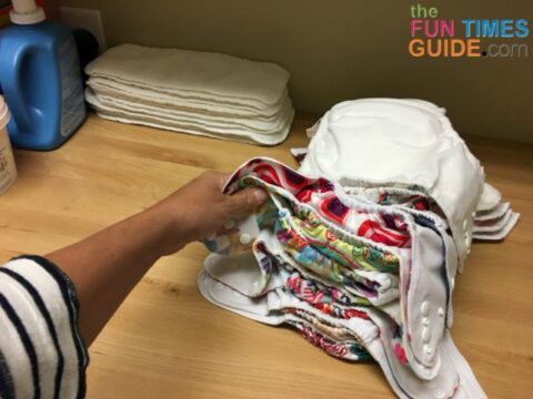 Some of the Alva Baby used cloth diapers I bought online - see my tips for stripping cloth diapers. 