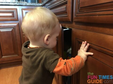 These simple child proof locks make easy child proof cabinets!