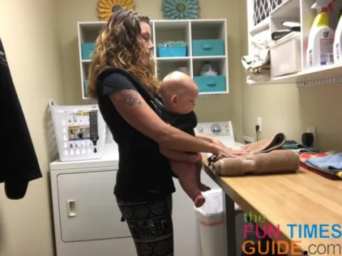 how i usually carry baby in the ergo 360 carrier - forward facing 