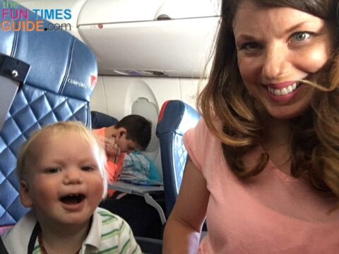 Baby's first flight at 14 months of age. We enjoyed our first flight together!
