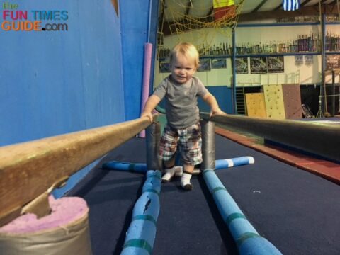 I like that my son is learning how to safely tumble and land.