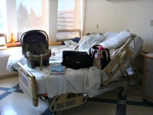 newborn hospital bag and newborn baby car seat