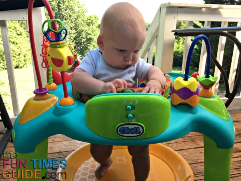 the oball exersaucer entertains my baby and teaches him new skills