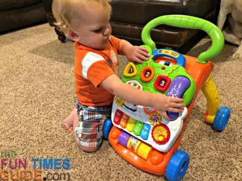 My baby loves playing with all the different toys and features on the VTech Learning Walker play panel. 