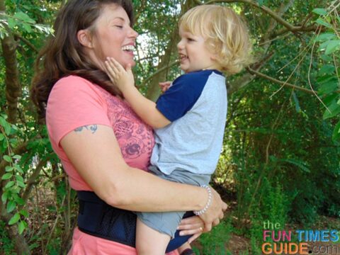 The hip seat carrier by Lavish Moms is one item that I never want to be without during this stage of toddlerhood.